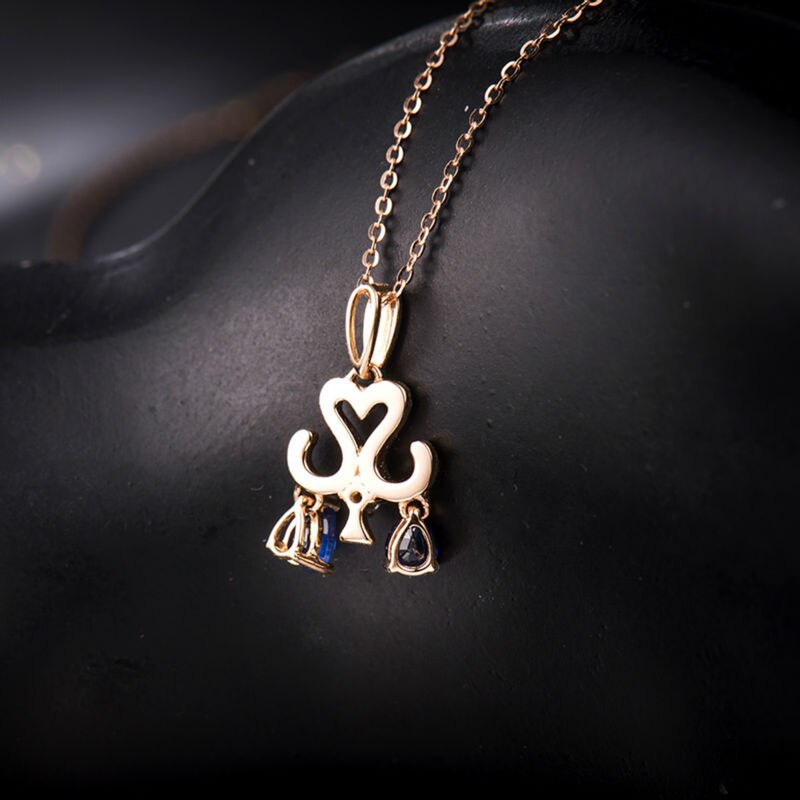 18K Rose Gold Sapphire Pendant for Women