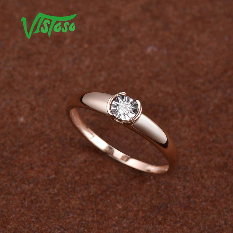 14K Two-Tone Gold Diamond Ring for Women