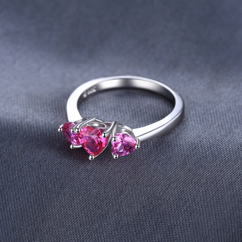 Sterling Silver Pink Sapphire Heart Ring