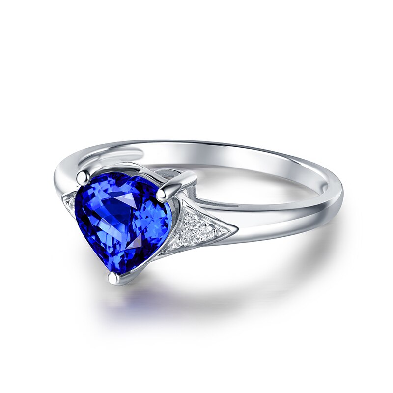 18K White Gold Tanzanite Ring with Diamonds