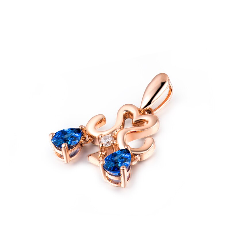 18K Rose Gold Sapphire Pendant for Women