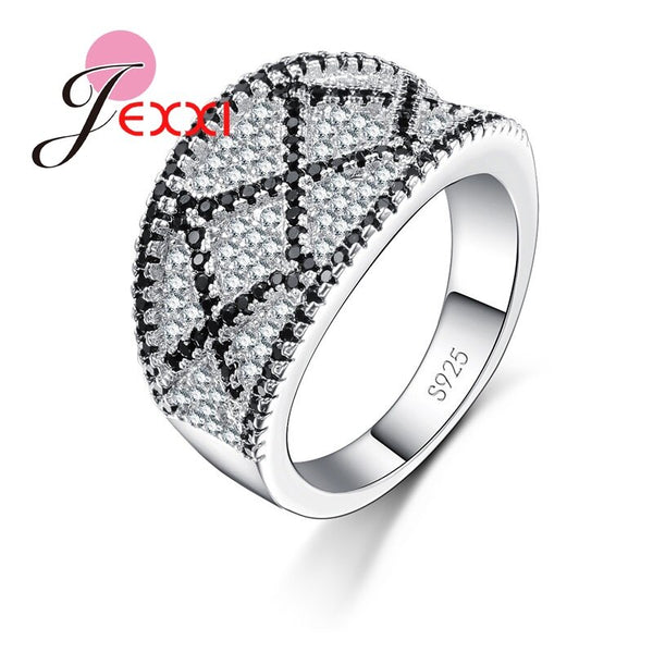 Brand Top Quality Fashion Cubic Zironia CZ Crystal Party Rings For Woman And Men 925 Silver Vintage Rings Jewellery