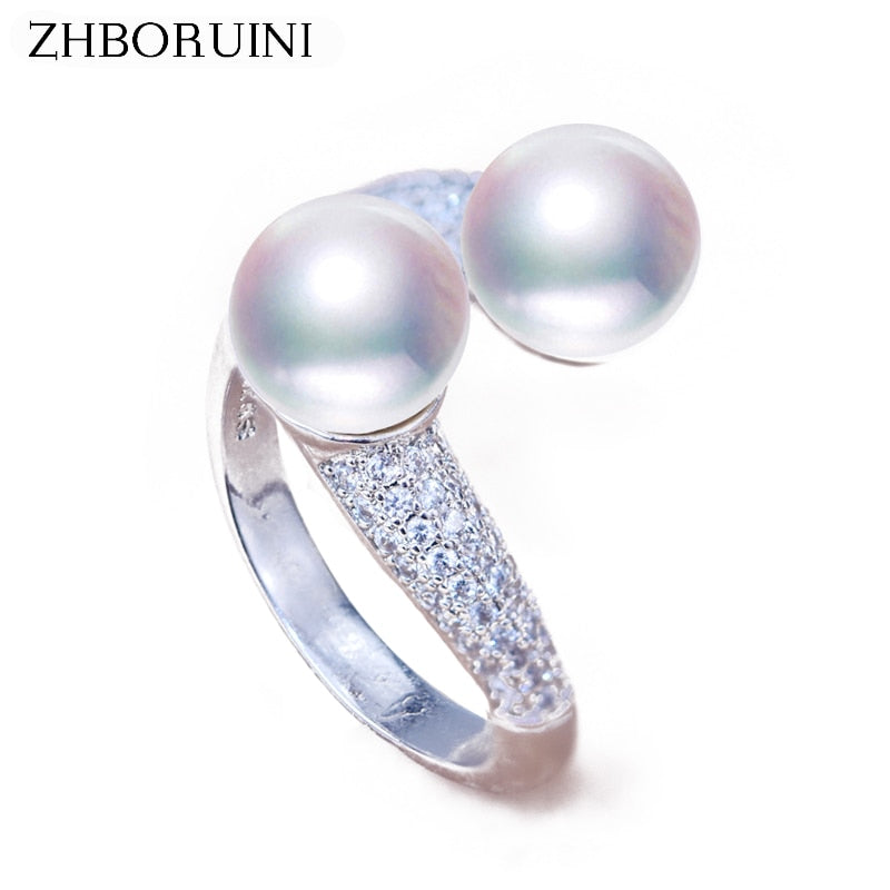 Sterling Silver Natural Freshwater Pearl Ring for Women