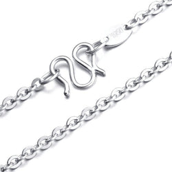 Delicate PT950 Platinum White Gold Clavicle O Link Cable Chain Necklace 43cm/ 45cm