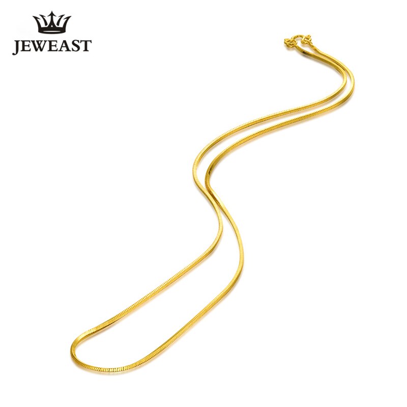 HMSS Pure 24K Au 999 Yellow Gold Fashion Snake Bone Chain Necklace