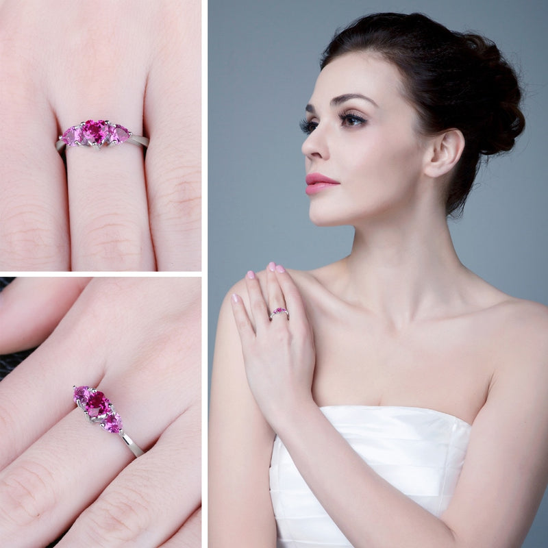 Sterling Silver Pink Sapphire Heart Ring