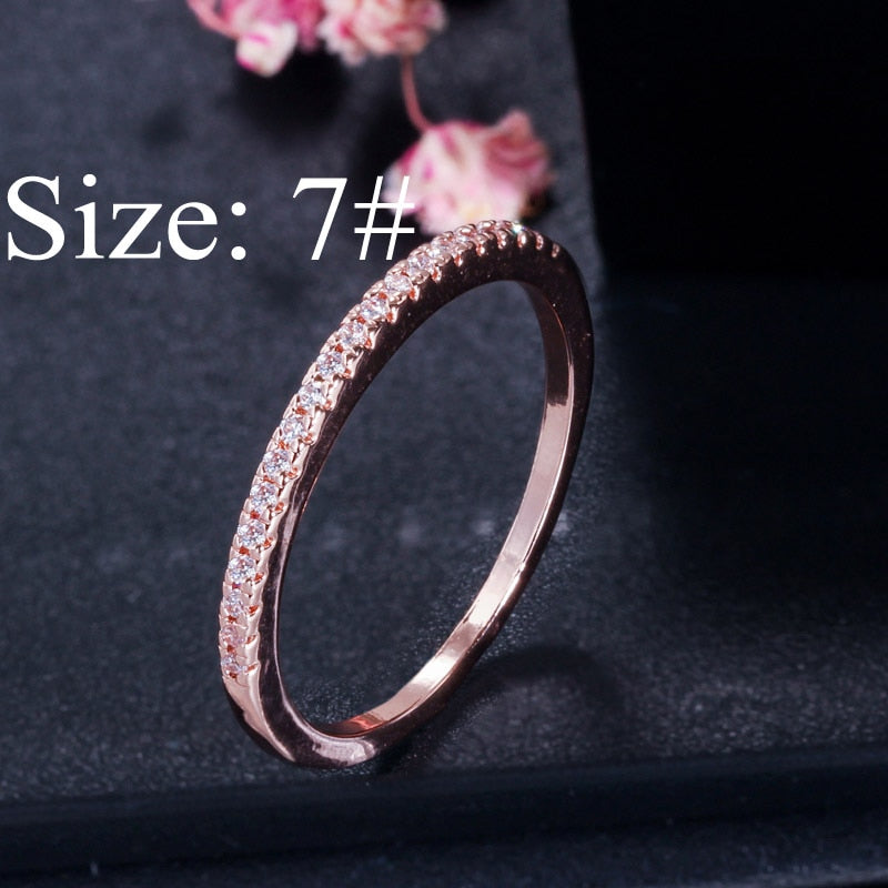 CWWZircons Fashion Micro Pave Cubic Zirconia Rings Adjustable Size