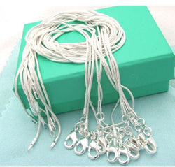 5pcs/lot Fashion 925 Sterling Silver 1mm Snake Chain Necklace available in 16 18 20 22 24 inches