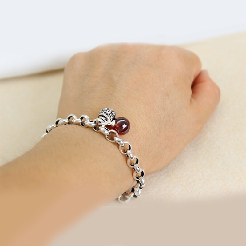 XIYANIKE Fashion 925 Sterling Silver Hollow Bell Chain Bracelet