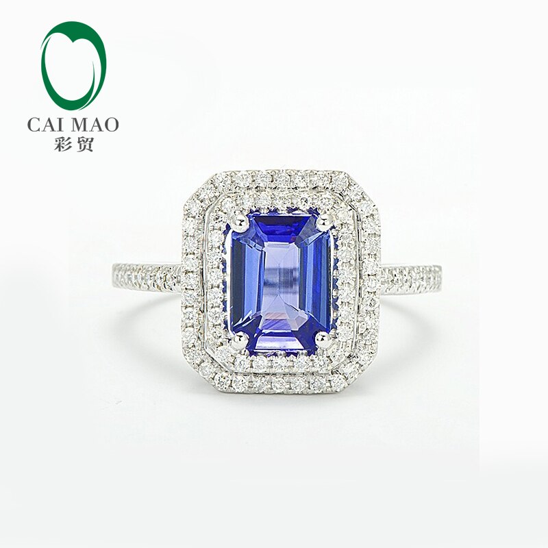 14K White Gold Tanzanite Diamond Engagement Ring