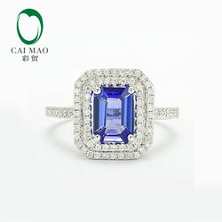 14K White Gold Tanzanite Diamond Engagement Ring