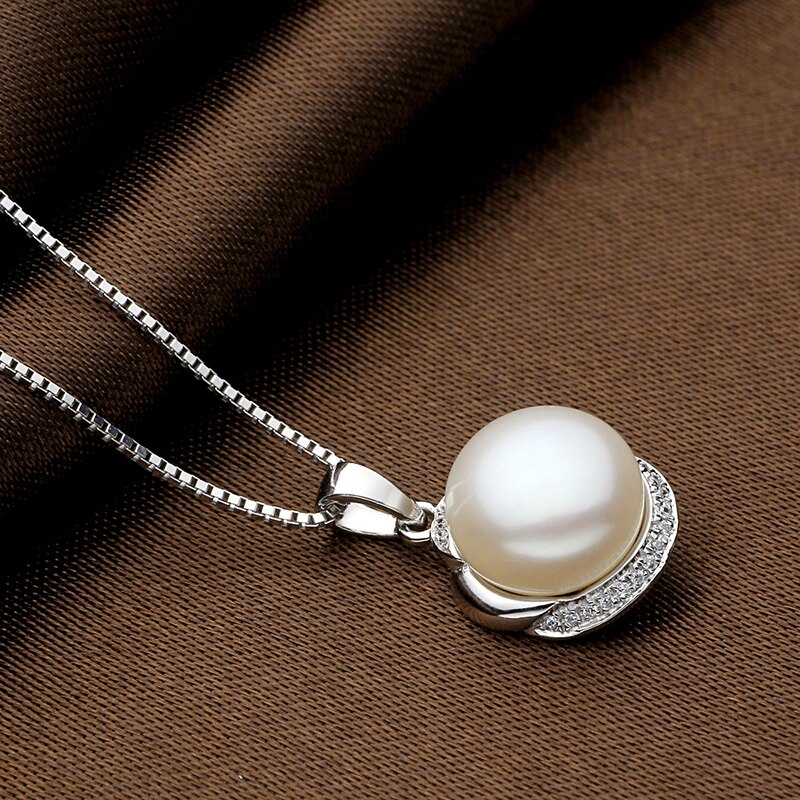 Sinya 925 Sterling Silver Natural 10-11mm Pearl Ring Earrings & Necklace Jewelry Set