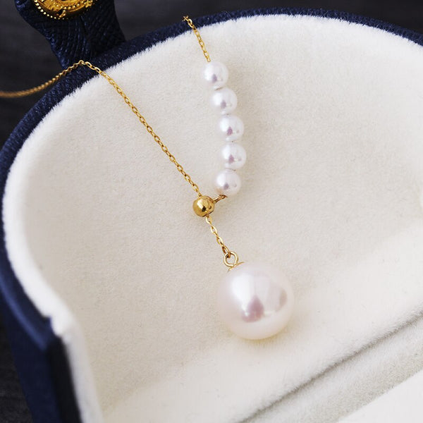 18K Gold Pendant with Natural Pearl