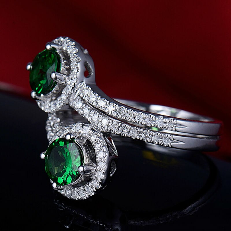 14kt White Gold Tsavorite Engagement Ring