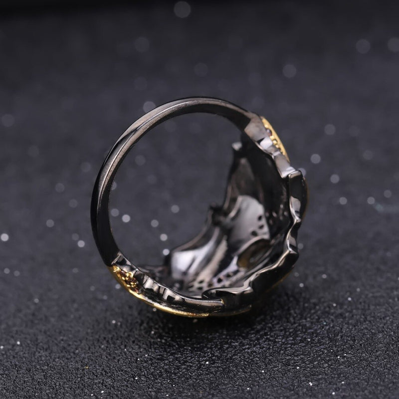 GEMS BALLET 925 Sterling Silver Natural Citrine Handmade Leaves Ring Earrings & Pendant Jewelry Set
