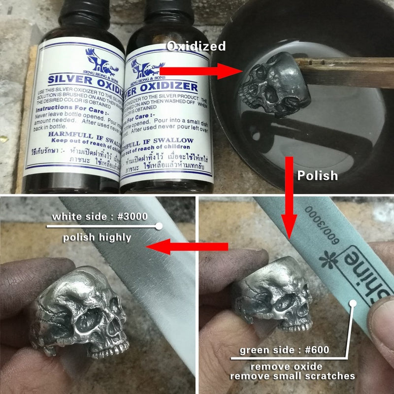 Sterling Silver Skull Ring for Men