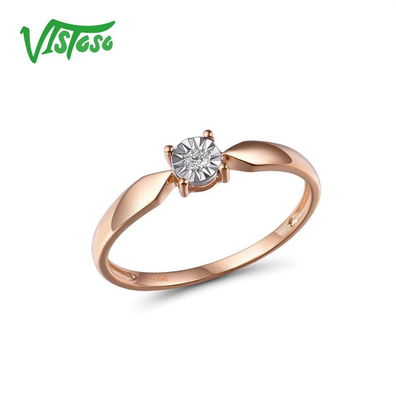 14K Two-Tone Gold Diamond Sparkling Illusion Ring for Women