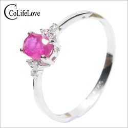 925 Sterling Silver 0.50ct Ruby Ring for Her