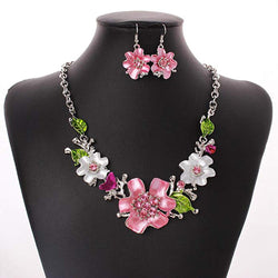 Luxury Wild Flower Ornament Necklace & Earrings Set
