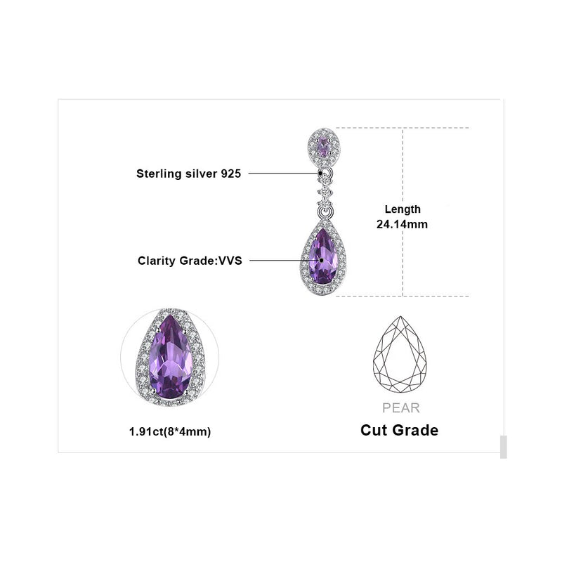 925 Sterling Silver Created Alexandrite Sapphire Drop Pendant for Woman