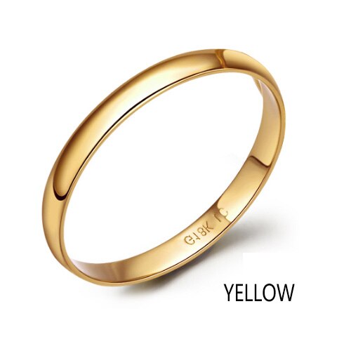 18k Pure Rose/Yellow/ White Gold Hot Smooth Elegant Ring
