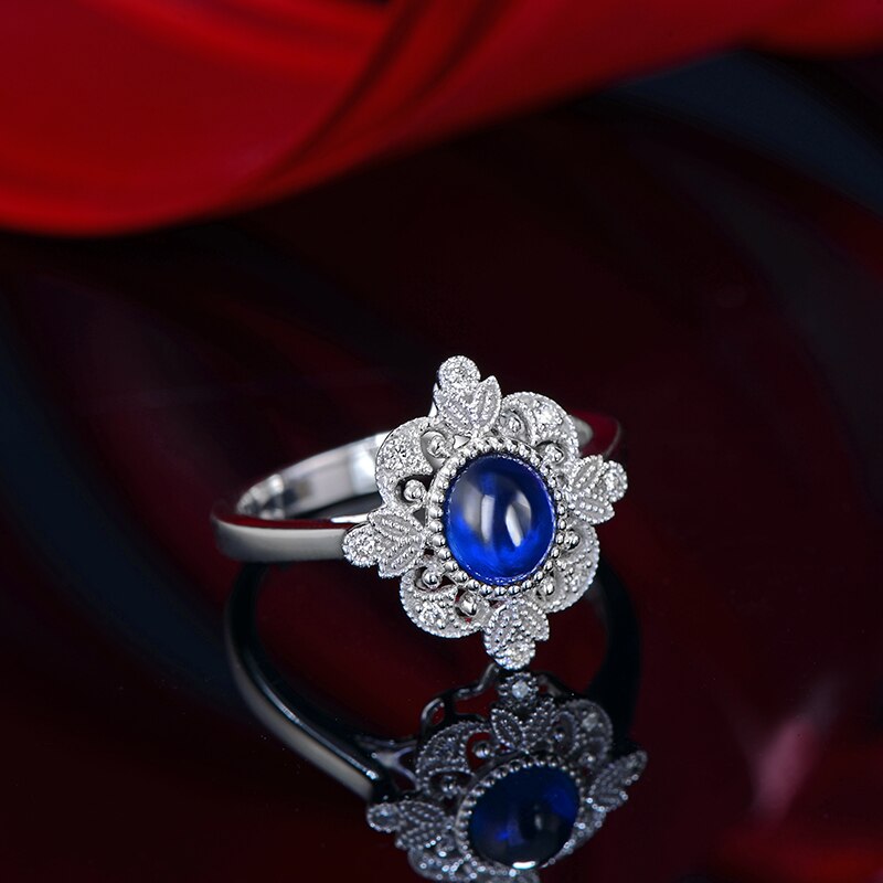 14kt White Gold Sapphire and Diamond Ring for Women