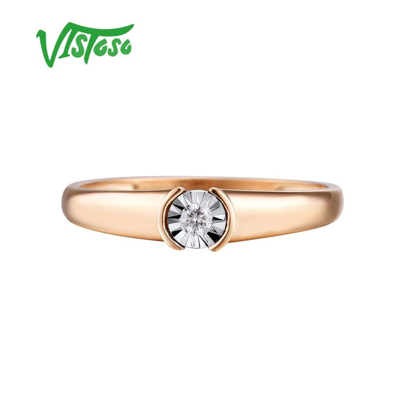 14K Two-Tone Gold Diamond Ring for Women