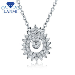 18K White Gold SI Diamond Pendant Necklace for Women