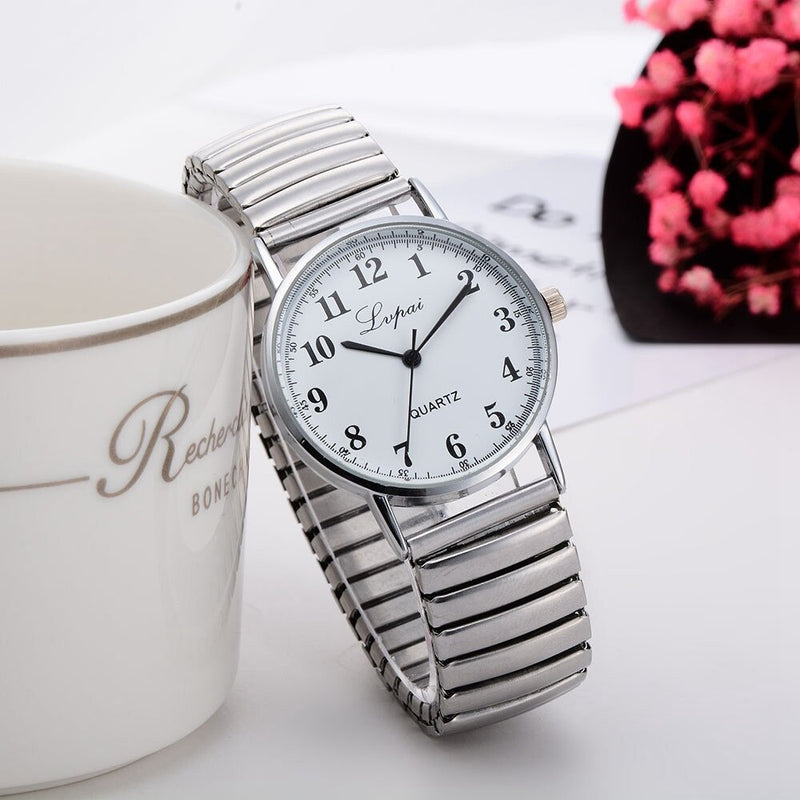 LVPAI Womens Watch Analog Quartz Dress Stainless Steel Band Clock Gift Fashion Elastic Telescopic Strap Ladies Watch New XB40