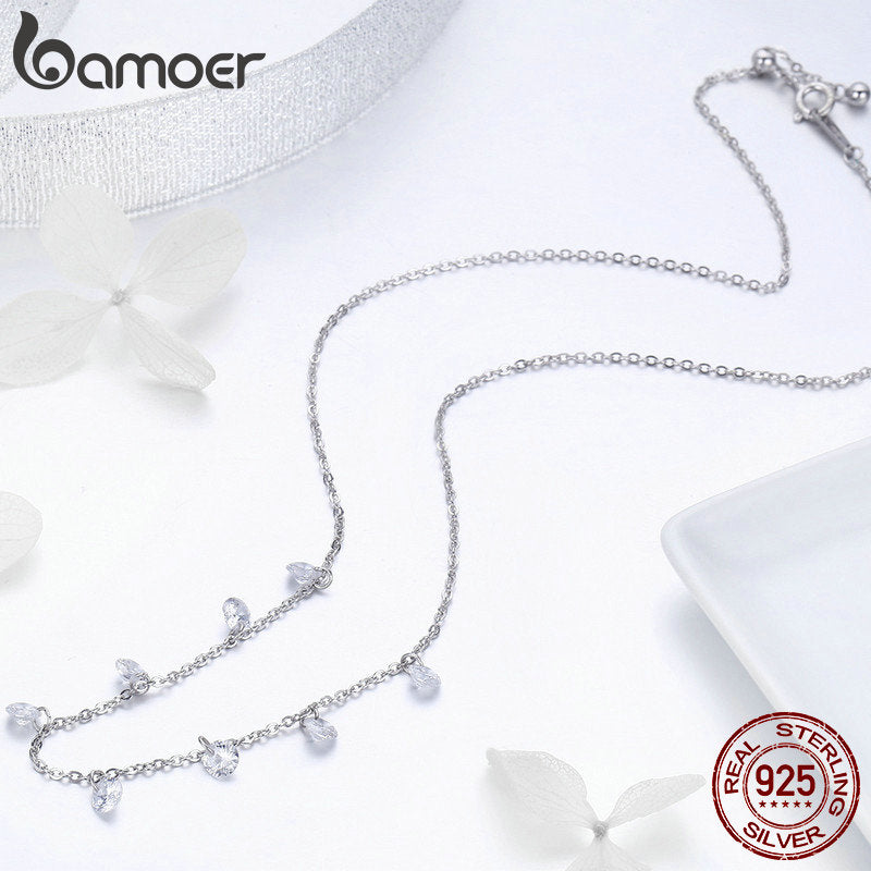 925 Sterling Silver Cubic Zirconia 0.56ctw Pendant Choker Necklace for Women