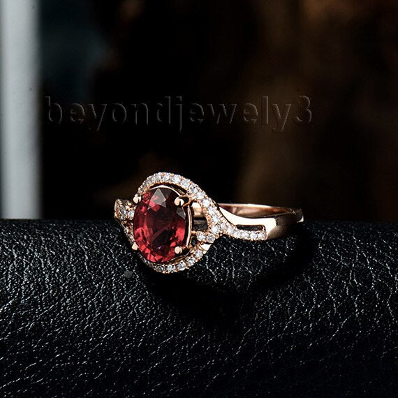 18kt Rose Gold Ruby & Brilliants Ring for Women