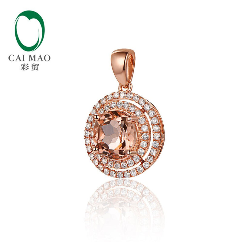 14k Rose Gold Morganite 1.89ct Engagement Pendant for Women