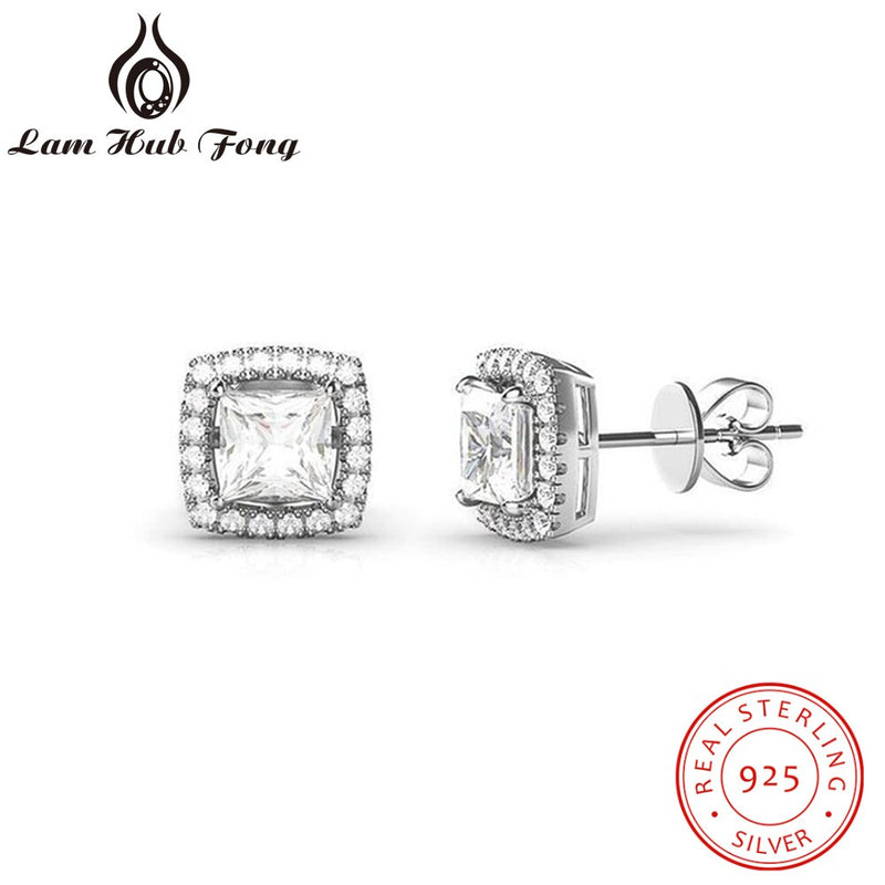 Classic Square 6mm Zirconia 925 Sterling Silver Stud Earrings