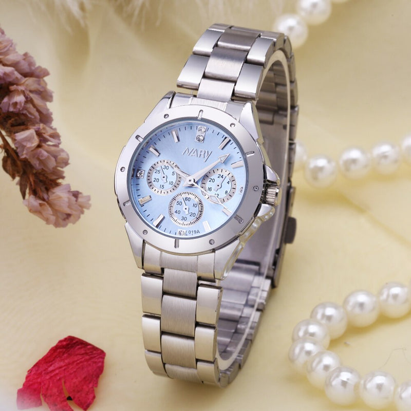 Stainless Steel Analog Quartz Watch, Fashion, for Women