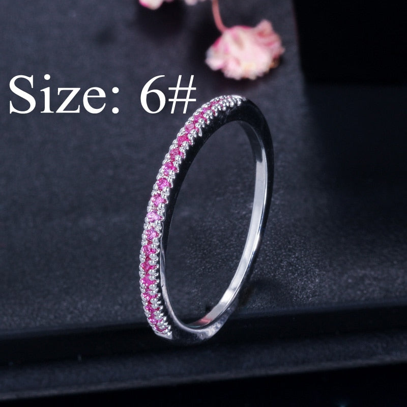 Sterling Silver Micro Pave Cubic Zirconia Adjustable Ring for Women