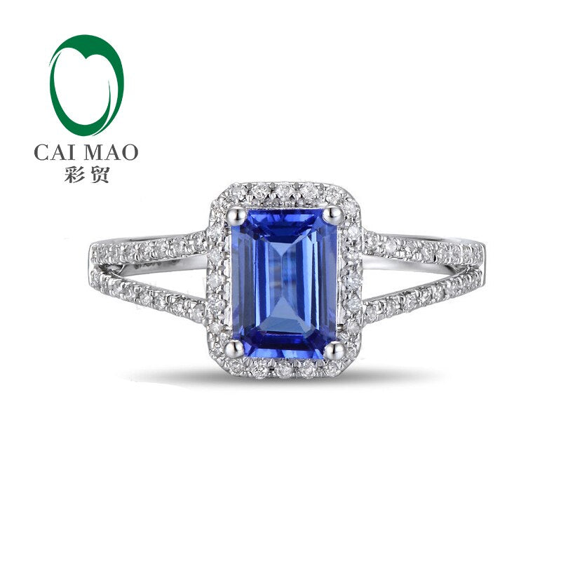 14kt White Gold Emerald, Violet Tanzanite & Diamond Ring for Women