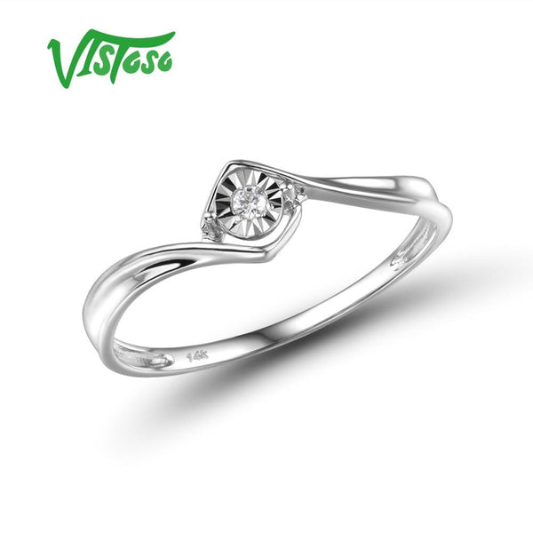 14K White Gold Diamond Ring for Her