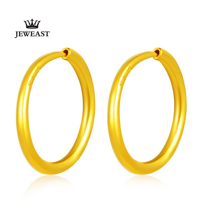 XXX ZZZ JEWEAST 24K Pure Gold Beautifully Polished Hoop Earrings