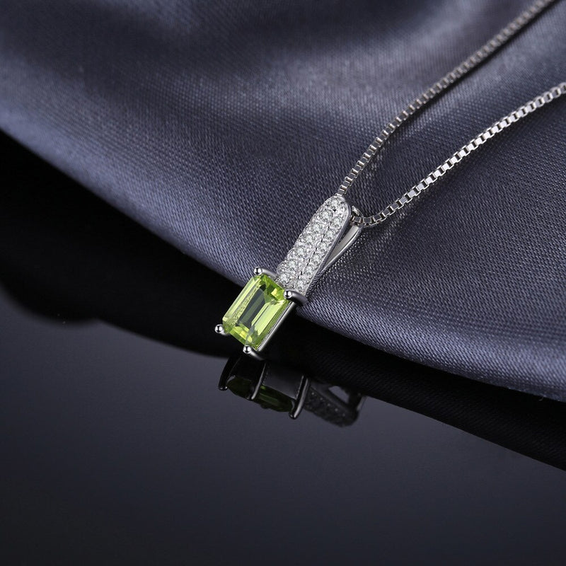 Sterling Silver Peridot Pendant Necklace for Women