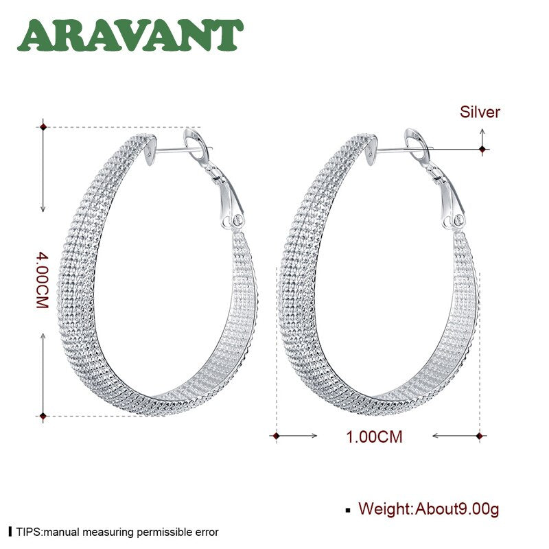 Top Quality 925 Sterling Silver Flat U Shaped Hoop Earrings