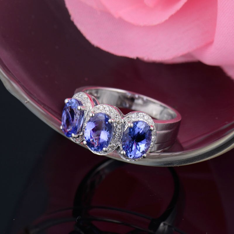 14KT White Gold Tanzanite Engagement Ring