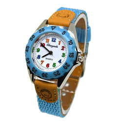 Cute Quartz Sports Casual Colorful Fabric Strap Children Wristwatches