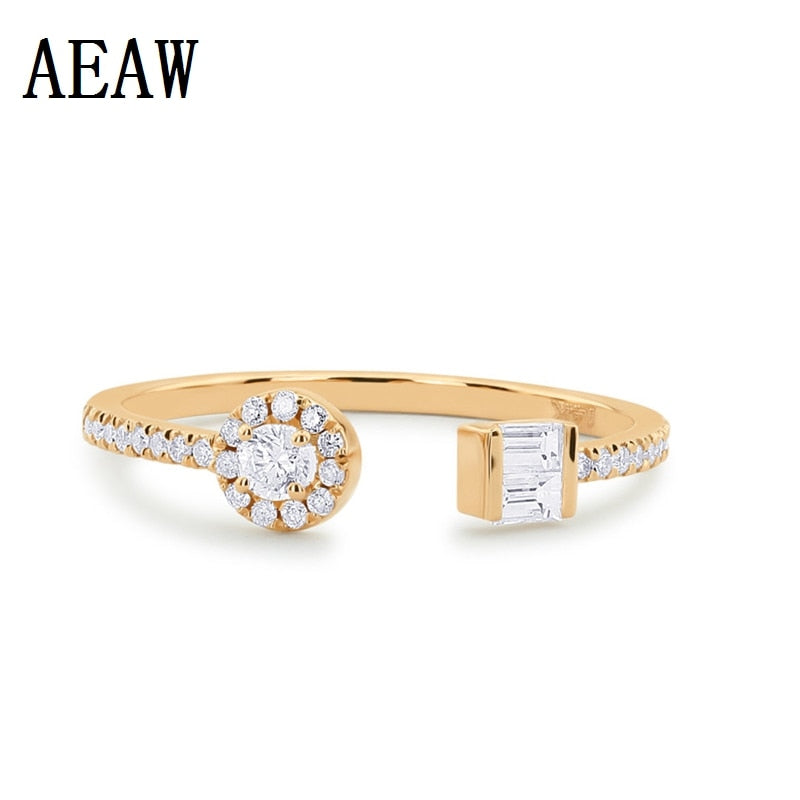 14k Gold 0.35ctw Baguette and Round Diamond Ring for Women
