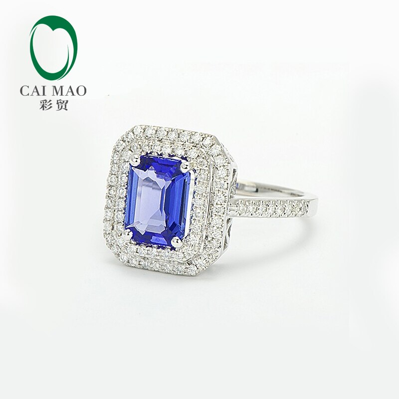 14K White Gold Tanzanite Diamond Engagement Ring