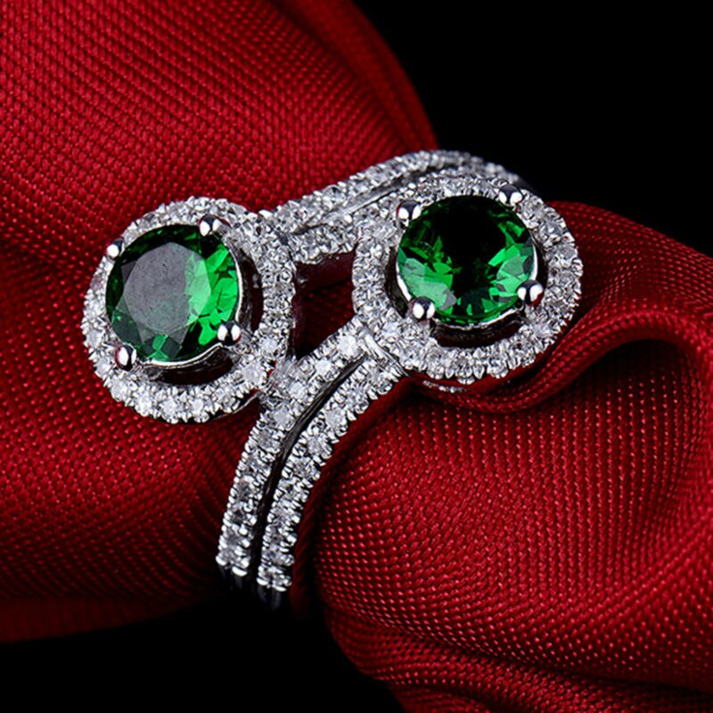 14kt White Gold Tsavorite Engagement Ring