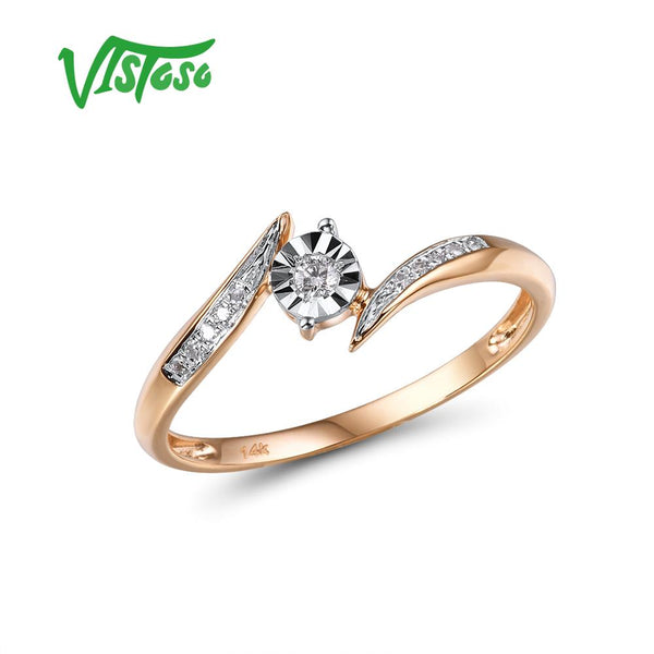 14K Two-Tone Gold Sparkling Illusion-Set Diamond Ring