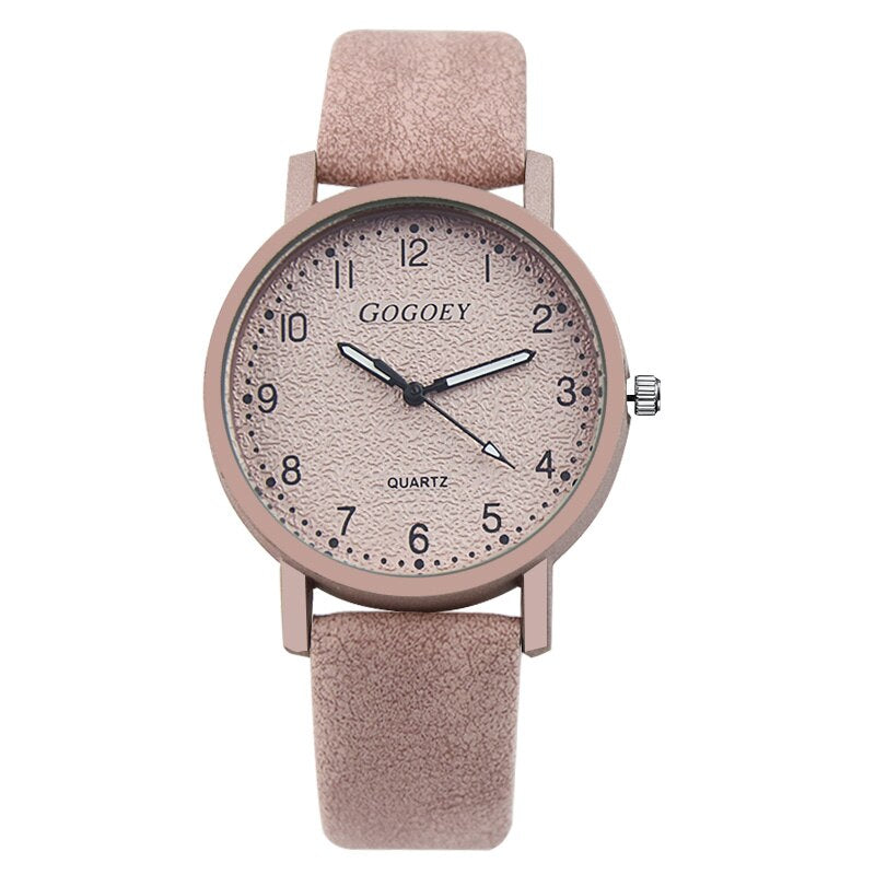 Gogoey Trendy Quartz Leather Band Watches For Women