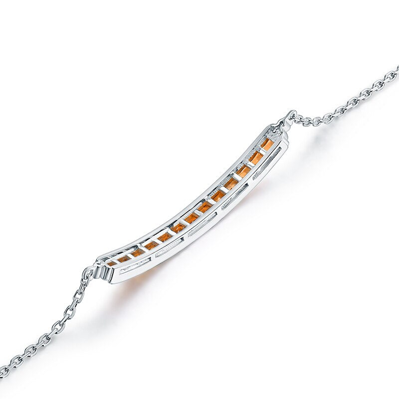 White Gold Yellow Sapphire and Diamond Bracelet for Women