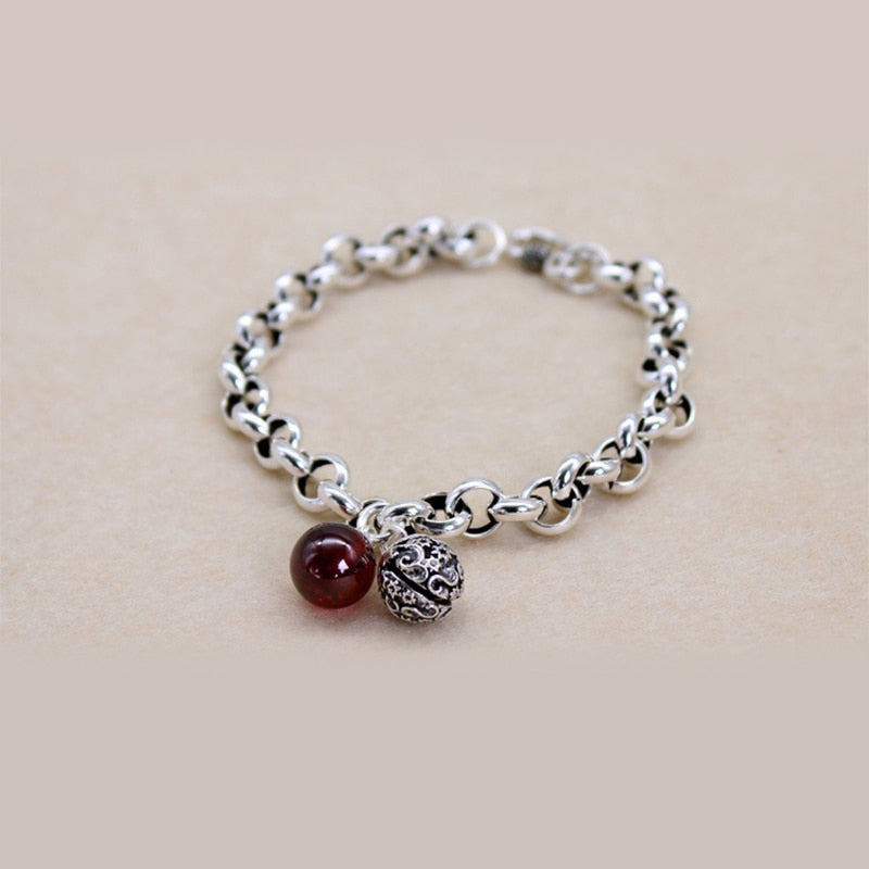 XIYANIKE Fashion 925 Sterling Silver Hollow Bell Chain Bracelet
