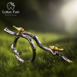 Sterling Silver Bird on Branch Ring for Women